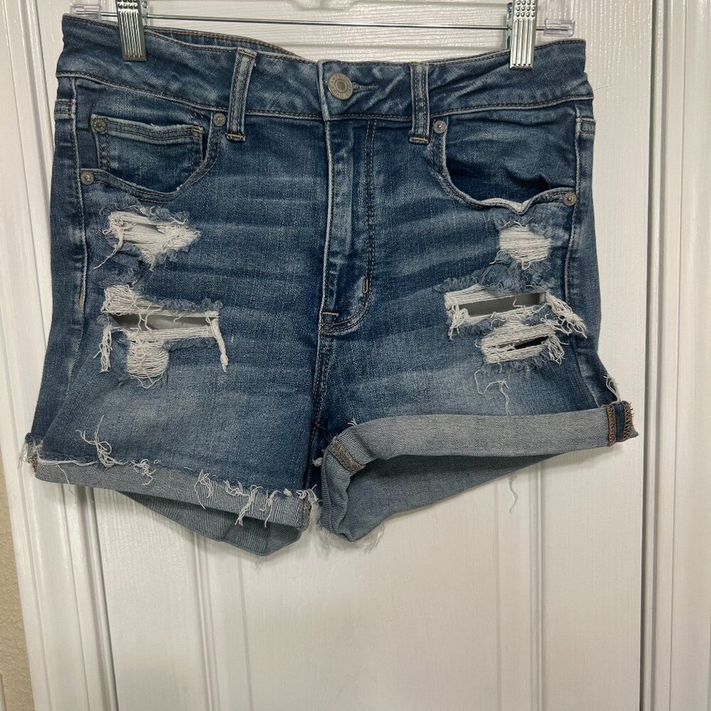 American Eagle Next Level Stretch Hi-Rise Shortie jean shorts - Size 12
